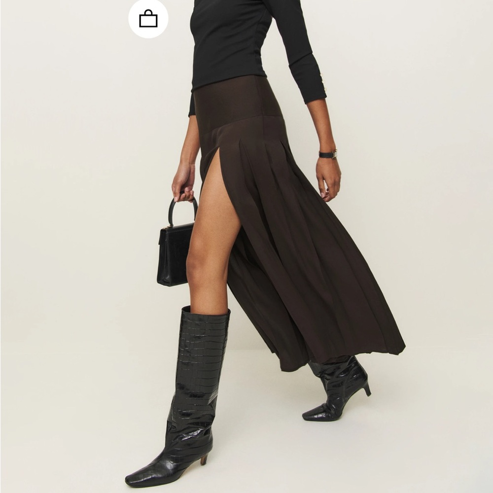 Reformation Nancy Skirt Brown - Size 4